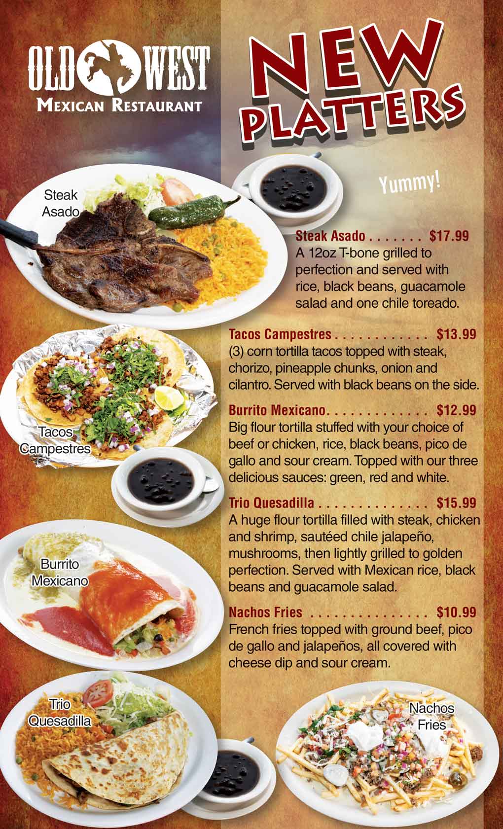 Enjoy a variety of Mexican platters and appetizers | Delicious Mexican food  at Old West Mexican Restaurant